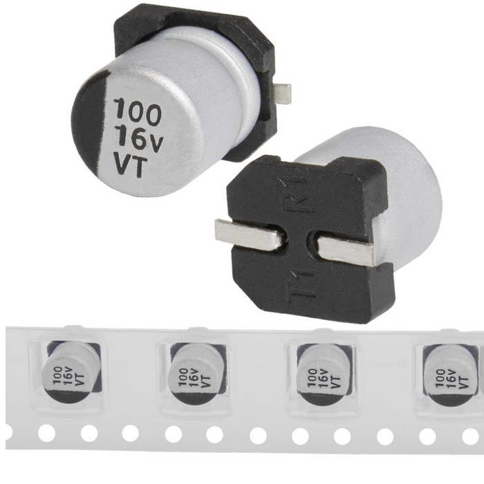 100 uF 16 V 105C 6.3*5.4 VT, Конденсатор - изображение 1