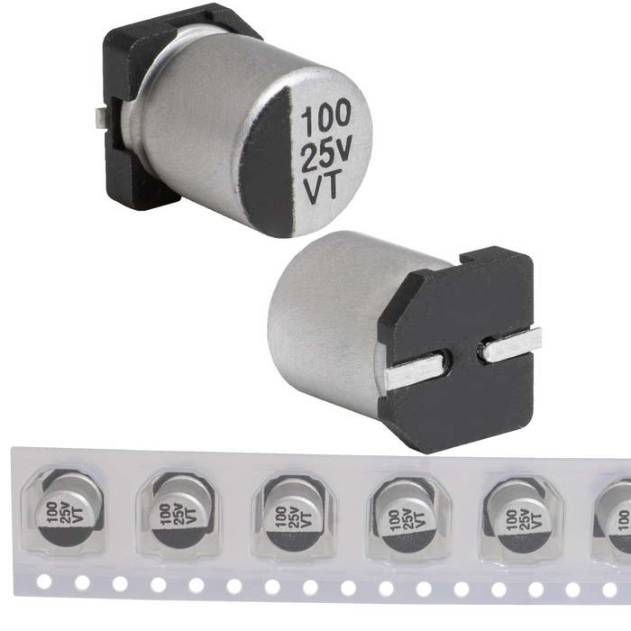 100 uF 25 V 105C 6.3*7.7 VT, Конденсатор - изображение 1