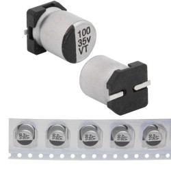 100 uF 35 V 105C 6.3*7.7 VT, Конденсатор