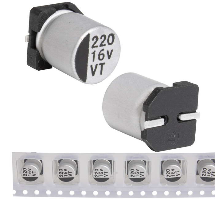 220 uF 16 V 105C 6.3*7.7 VT, Конденсатор - изображение 1