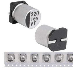 220 uF 16 V 105C 6.3*7.7 VT, Конденсатор