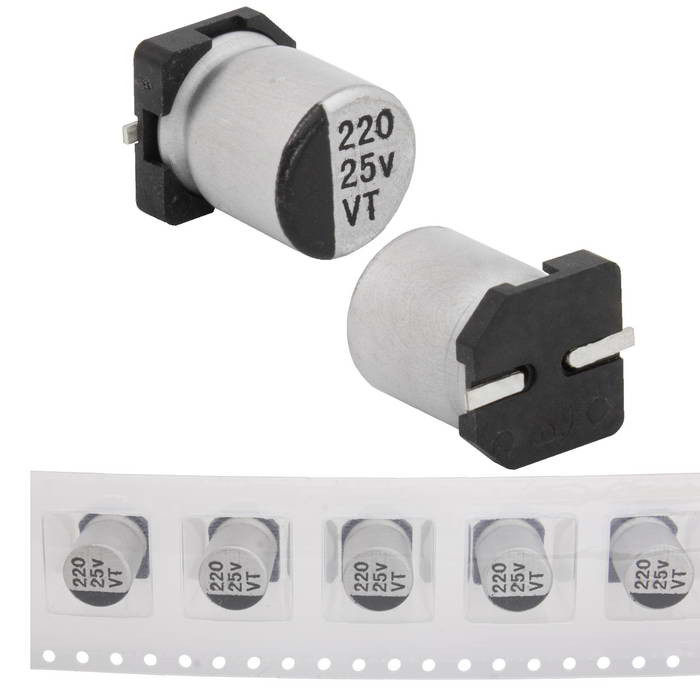 220 uF 25 V 105C 8*10.5 VT, Конденсатор - изображение 1