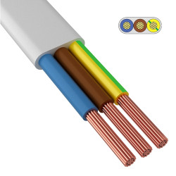 ШВВП 3x0.5 (ГОСТ), Провод соединительный, медный, белый (за метр)