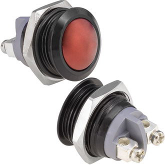 GQ16B-10/B/R/N, Кнопка антивандальная OFF-(ON), красная, без фиксации (2A, 250VAC, D-16мм) - изображение 1