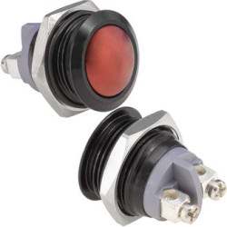 GQ16B-10/B/R/N, Кнопка антивандальная OFF-(ON), красная, без фиксации (2A, 250VAC, D-16мм)