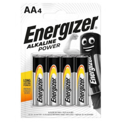 Батарейки AA (пальчиковые), Energizer ALKALINE POWER (щелочные) 1.5В 4 шт. в блистере