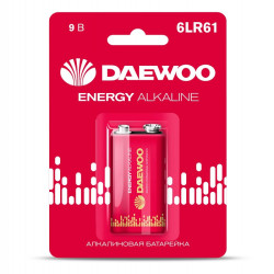 Батарейка, КРОНА DAEWOO Energy alkaline 9V (алкалиновая)