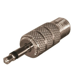 4-600, Переходник Mini-Jack 3.5 мм моно (штекер) - F-разъем (гнездо)