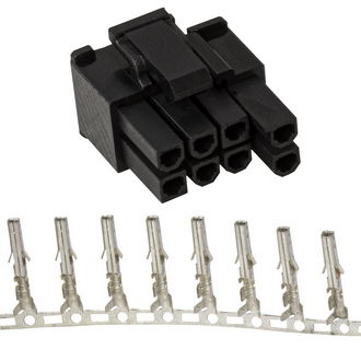 5557 GPU6+2pin 4.2mm BLACK+Terminal, Розетка на кабель - изображение 1