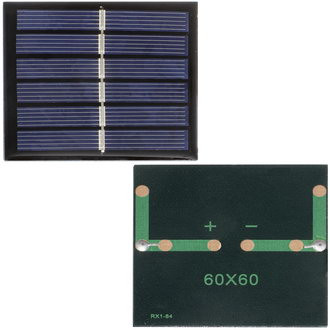 SP02 60х60 mm, Солнечная панель 2 В, 0.5 А, 60 x 60 мм - изображение 1