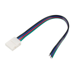 Коннектор для светодиодной ленты RGB 10мм (5050) одинарный 4-х контактный с проводом