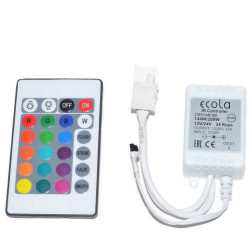 Контроллер RGB IR Ecola 6А 72Вт 12В (144Вт 24В) с инфракрасным пультом управления