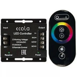 Контроллер RGB RF Ecola 18А 216Вт 12В (432Вт 24В) с кольцевым сенсорным черным радиопультом