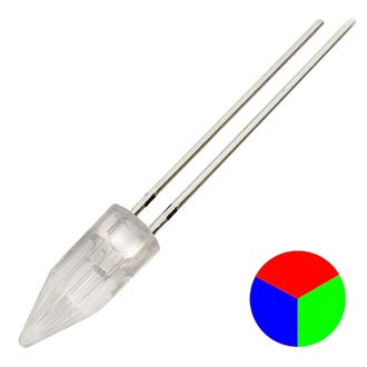 Светодиод RGB со встроенной схемой (плавный переход цветов, прозрачная линза) 3-3.4В 20мА d=5мм - изображение 1