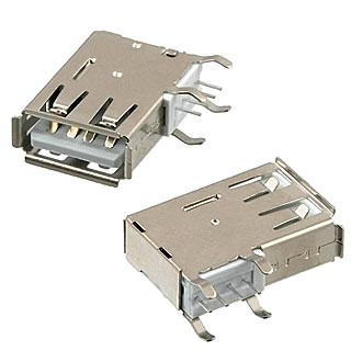 USB-A-111, Розетка на плату, тип A, вертикальная - изображение 1