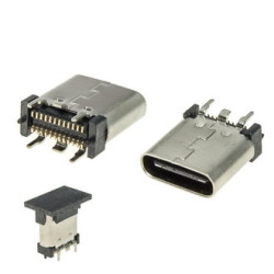 USB3.1 TYPE-C 24PF-009, Разъем USB Type-C на плату с крышкой (вертикальный)