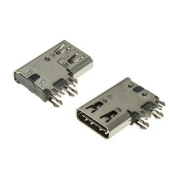 USB3.1 TYPE-C 24PF-039, Разъем USB Type-C на плату угловой