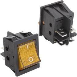 IRS-201-7 желтый, Переключатель ON-OFF 4 контакта (15A 250VAC)