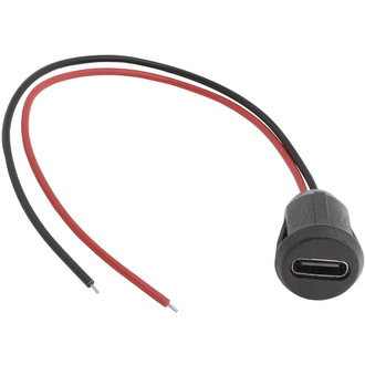 TYPE-C-2pin-D, Разъем USB Type C на корпус с проводами - изображение 1