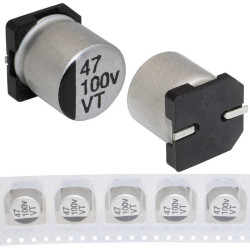 47 uF 100 V 105C 10*10.5 VT, Конденсатор