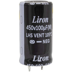 100 UF 450V 105*C 22*40 Liron, Конденсатор
