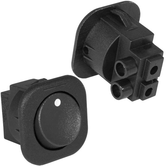 RS-101-7C, Переключатель ON-OFF, 2 контакта черный (6A 250VAC) - изображение 1