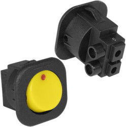RS-101-7C, Переключатель ON-OFF, 2 контакта желтый (6A 250VAC)