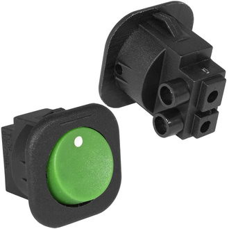 RS-101-7C, Переключатель ON-OFF, 2 контакта зеленый (6A 250VAC) - изображение 1
