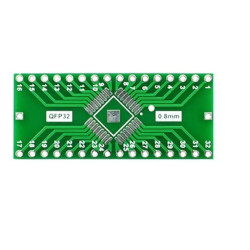 Плата-адаптер (переходник) QFP32/QFN32 на DIP-32 0.8/0.65 мм, Двухсторонняя печатная плата с разводкой