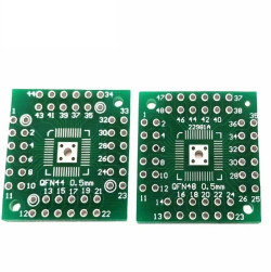Плата-адаптер (переходник) QFN44/QFN48 на DIP-44/DIP-48 0.5/1.27 мм, Двухсторонняя печатная плата с разводкой