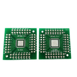 Плата-адаптер (переходник) QFN56/QFN64 на DIP-56/DIP-64 0.5/0.5 мм, Двухсторонняя печатная плата с разводкой