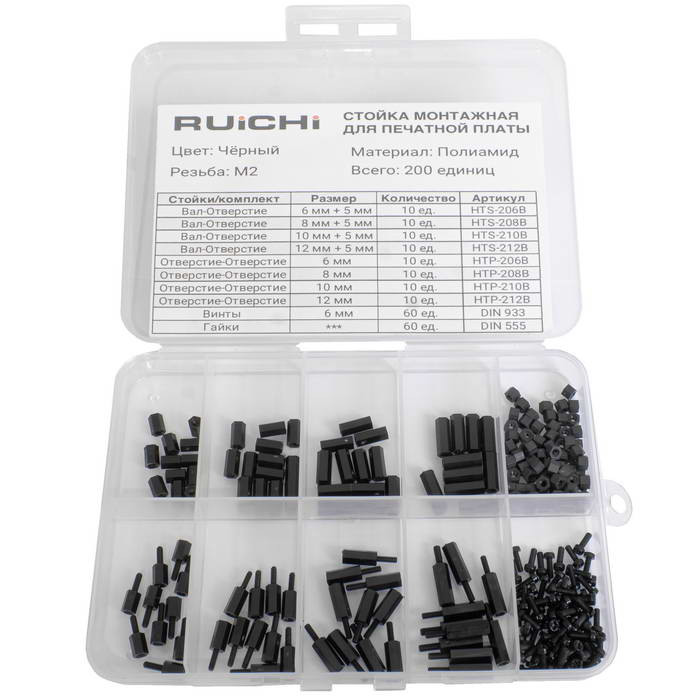 KIT-M2-200P-BLK, Стойка для печатной платы - изображение 1