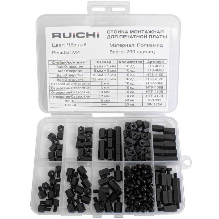KIT-M4-200P-BLK, Стойка для печатной платы - изображение 1