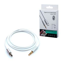 Кабель AUX - USB Type-C JH-030, 1.0м, белый, (силикон)