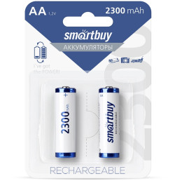 Аккумуляторы AA (пальчиковые), Smartbuy (AA/2BL) 1.2В, 2300 мАч, (2 шт. в блистере)
