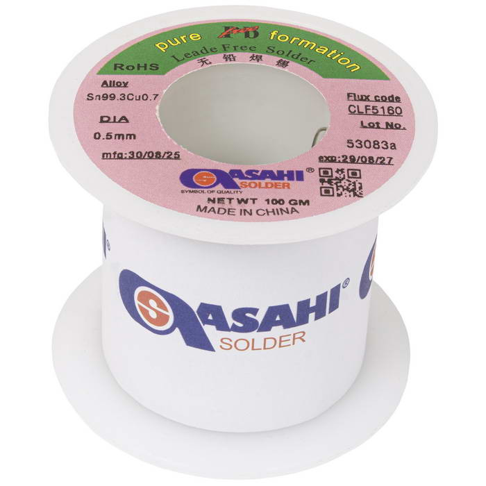 Sn99.3/CU0.7 d0.5mm 100g ASAHI, Припой - изображение 1