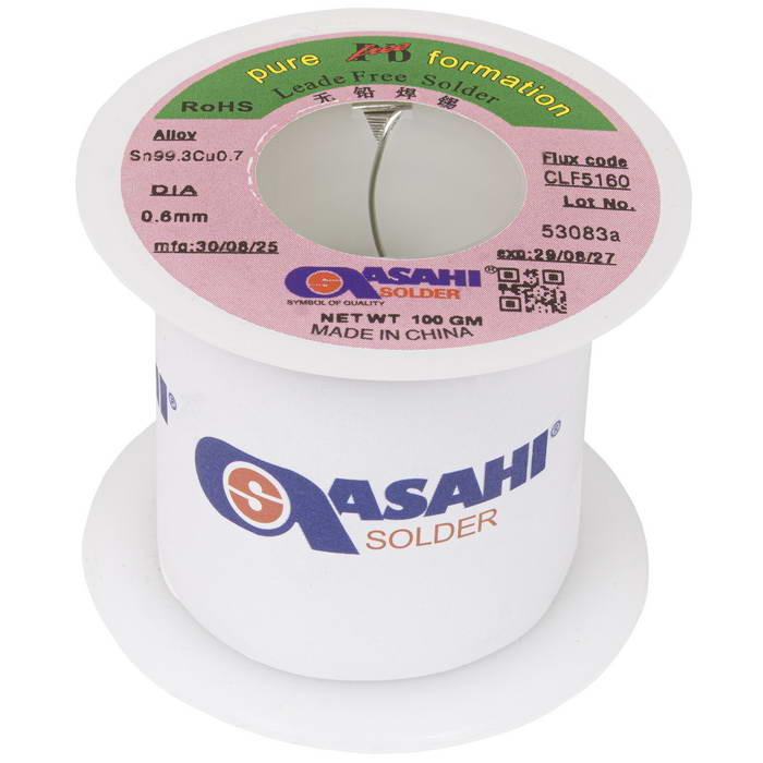 Sn99.3/CU0.7 d0.6mm 100g ASAHI, Припой - изображение 1