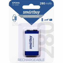 Аккумулятор 6LR61 (КРОНА), Smartbuy, 9В, 280mAh