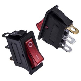 KCD3-101N-C3-R/3P on-off, Переключатель ON-OFF 3 контакта (16A 250VAC) с подсветкой - изображение 1