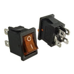 KCD1-201N-4-C3 Y/4P on-off, Переключатель ON-OFF желтый, 4 контакта