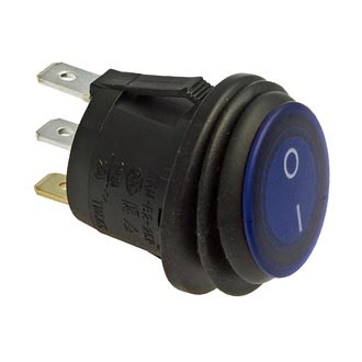 SB040-12V BLUE IP65 on-off, Переключатель герметичный ON-OFF синий, 3 контакта - изображение 1
