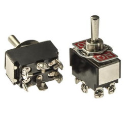 KN3(B)-223, Тумблер (ON)-OFF-(ON) (3A 250VAC) DPDT C/O 6S