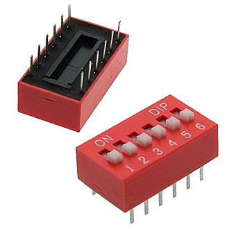 SWD1-6 (DS-06) (Вдм1-6), DIP переключатель угловой 6pin красный - изображение 1