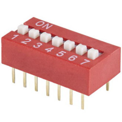 SWD1-7 (DS-07) (Вдм1-7), DIP переключатель угловой 7pin красный