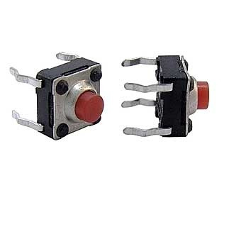WS6250-100AR, Кнопка тактовая 6.2x6.2мм h=4.3мм - изображение 1