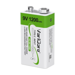 Аккумулятор крона VariCore Li-Ion 1200 мАч с Type-C (6LR61)