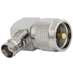 UHF-P/BNC-J R, Переходник UHF штекер, BNC гнездо, угловой