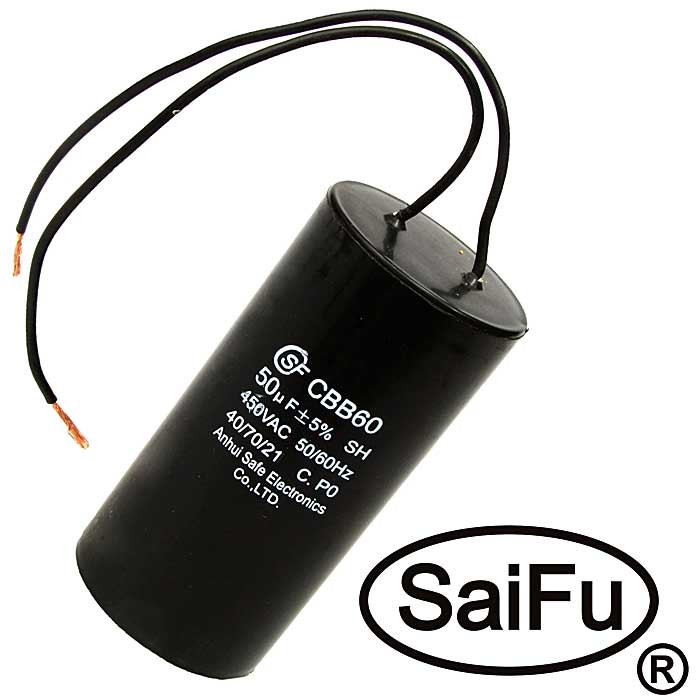 CBB60 50uF 450V WIRE (SAIFU), Конденсатор - изображение 1