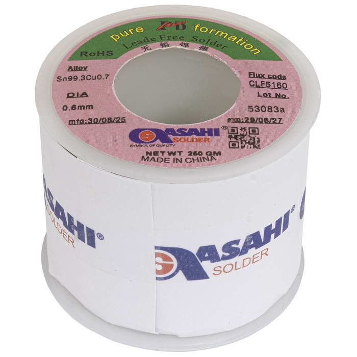 Sn99.3/CU0.7 d0.6mm 250g ASAHI, Припой - изображение 1